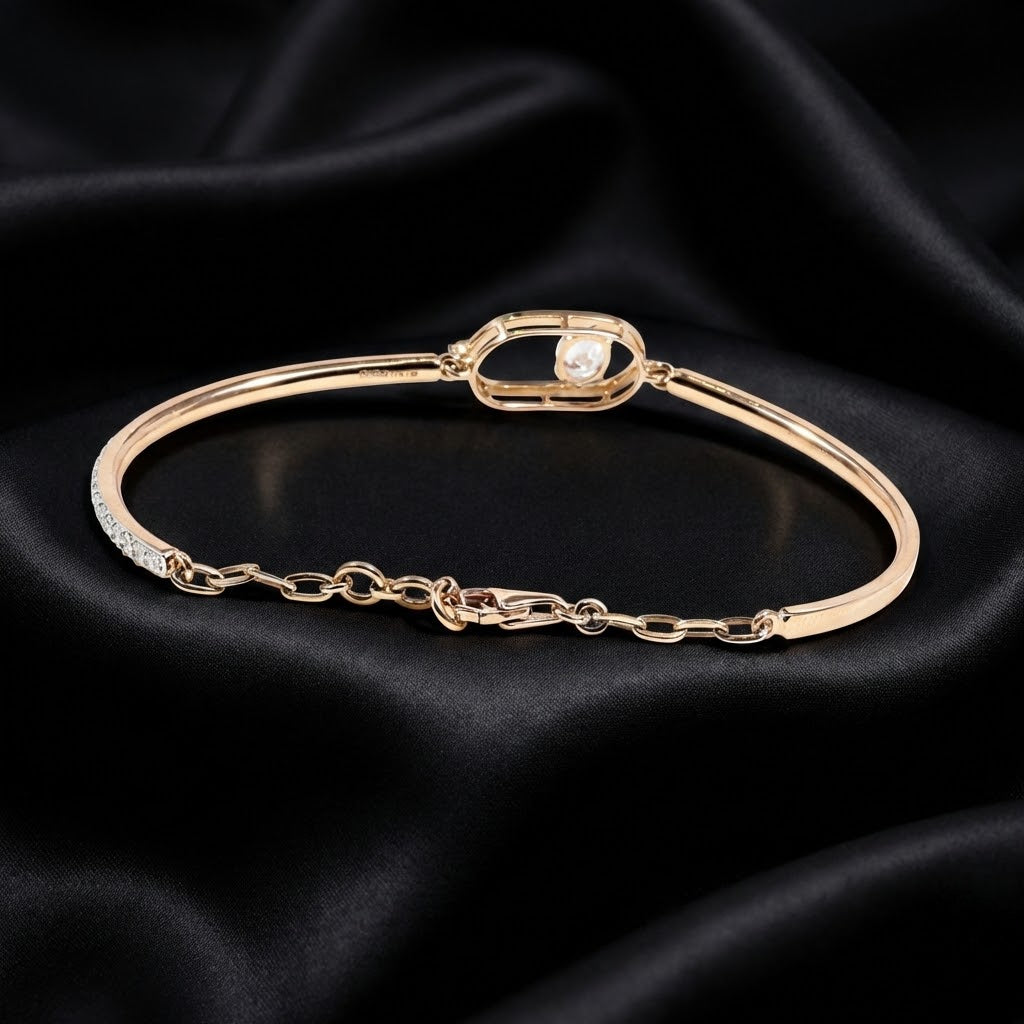 1.12ct Lab-Grown Oval Diamond Floating Frame Bracelet