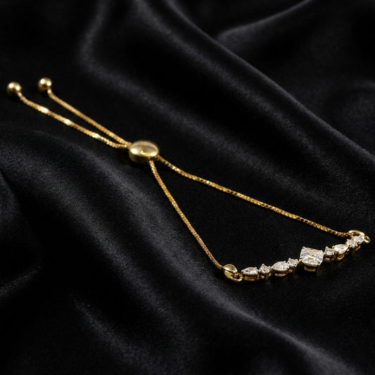 Cushion-Center Lab-Grown Diamond Bracelet with Alternating Pear and Round Diamonds