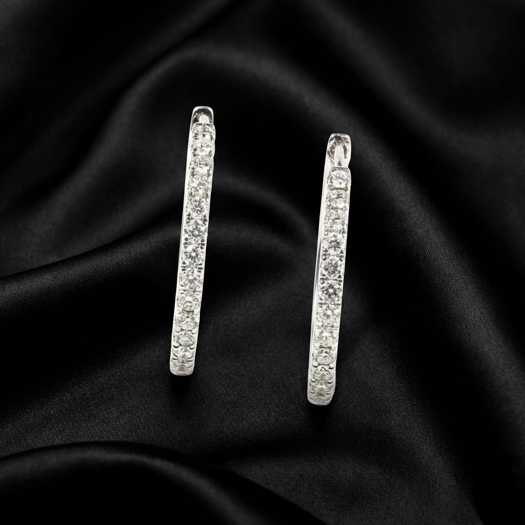 White Gold Hoops | 0.51 ct Lab Diamond Lightweights
