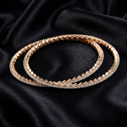 2.3 ct Lab-Grown Diamond Geometric Pattern Bangles