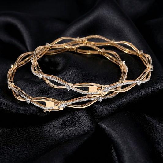 2.8ct Lab-Grown Diamond Alternating Sparkle Band Bangles