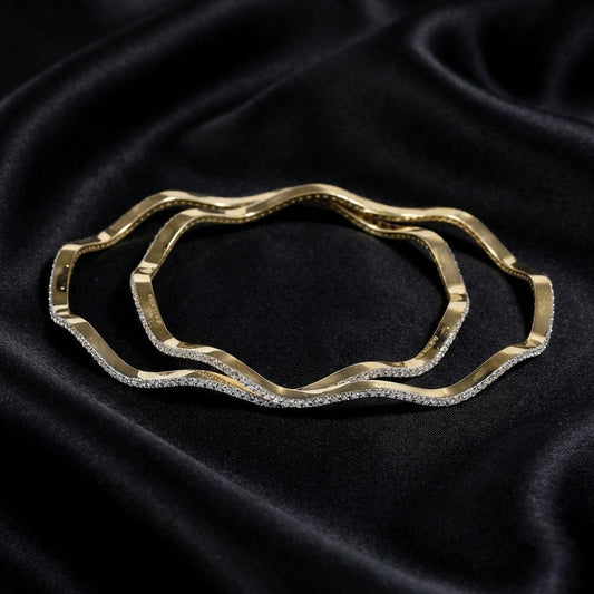 2.7 ct Wavy Silhouette Lab-Grown Diamond Bangle Set