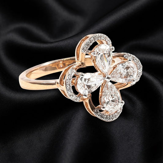 1.50 ct Floral Cluster Lab-Grown Diamond Ring with Halo