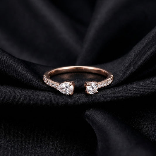 Open-Band Ring with 0.38 Carat Lab-Grown Diamonds