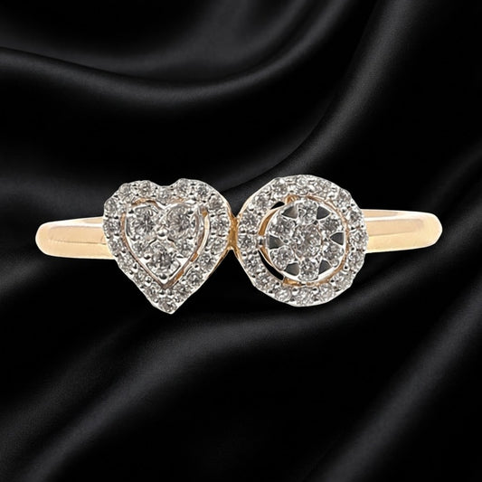 Heart and Round Diamond Unity Lab-Grown Ring, 0.28 Carats