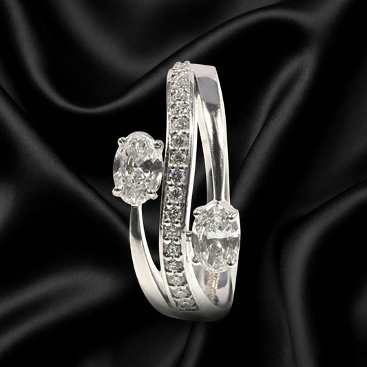 Oval Diamond Vine Lab-Grown Ring, 0.84 Carats