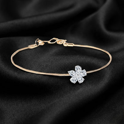 0.8ct Heart and Pear Cut Lab Diamond Floral Bracelet