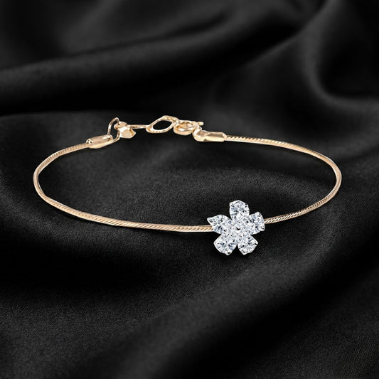 0.8ct Heart and Pear Cut Lab Diamond Floral Bracelet