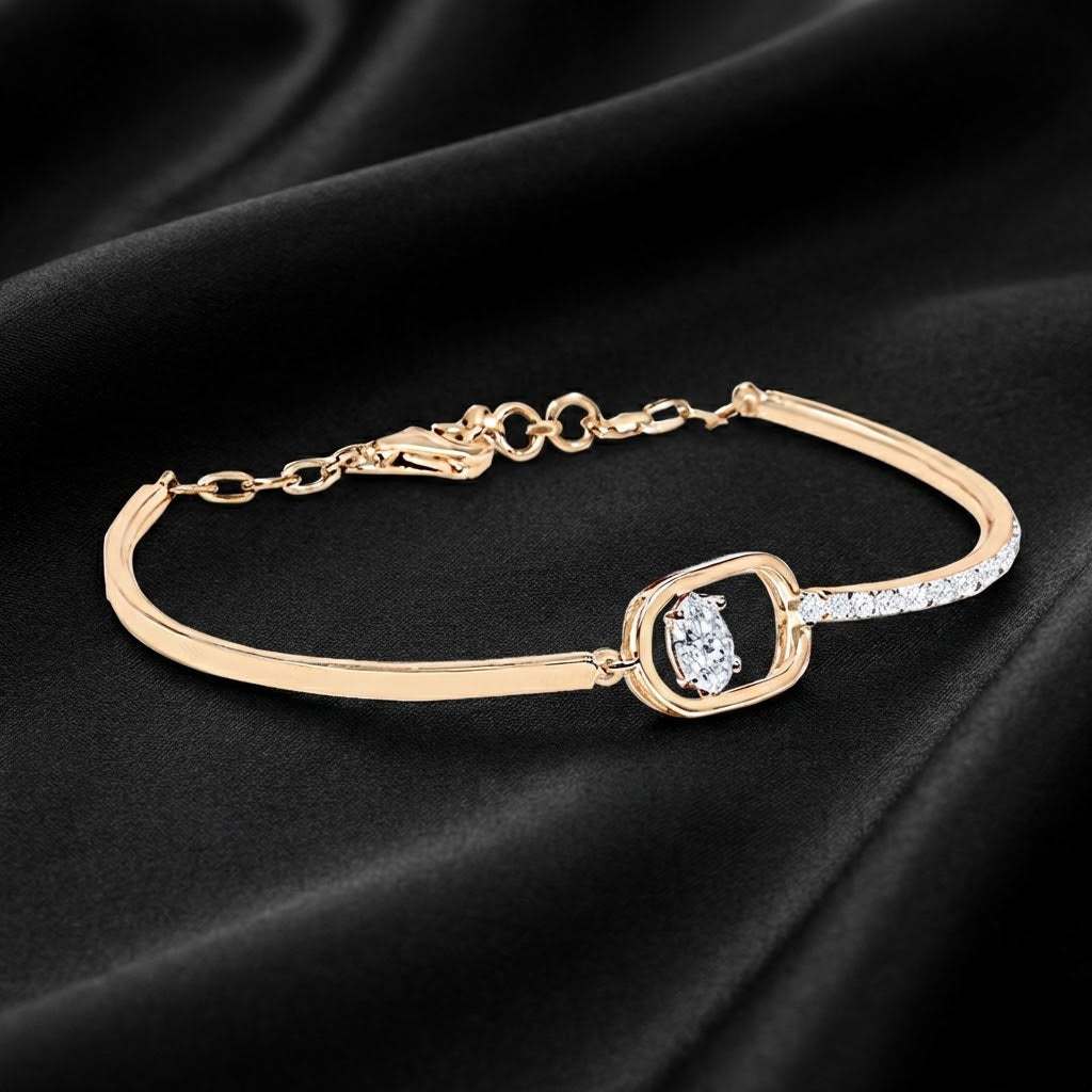 1.12ct Lab-Grown Oval Diamond Floating Frame Bracelet