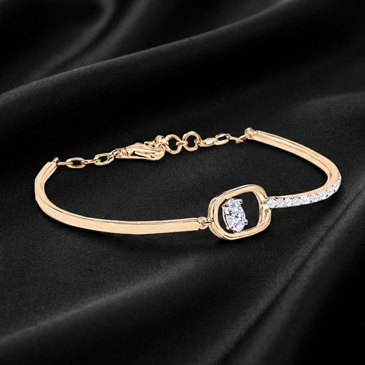 1.12ct Lab-Grown Oval Diamond Floating Frame Bracelet
