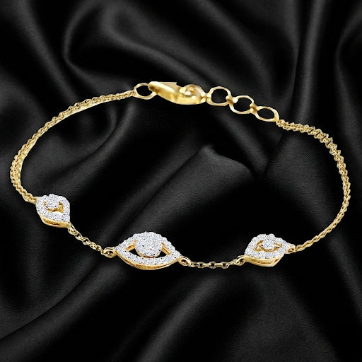 Cushion-Center Lab-Grown Diamond Bracelet with Pear and Round Accents