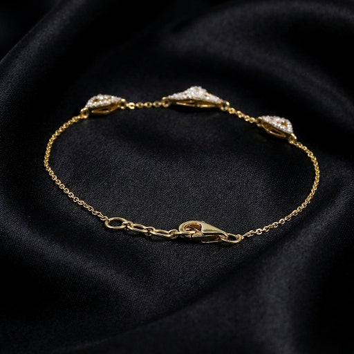 Cushion-Center Lab-Grown Diamond Bracelet with Pear and Round Accents
