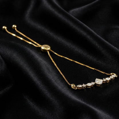 Cushion-Center Lab-Grown Diamond Bracelet with Alternating Pear and Round Diamonds