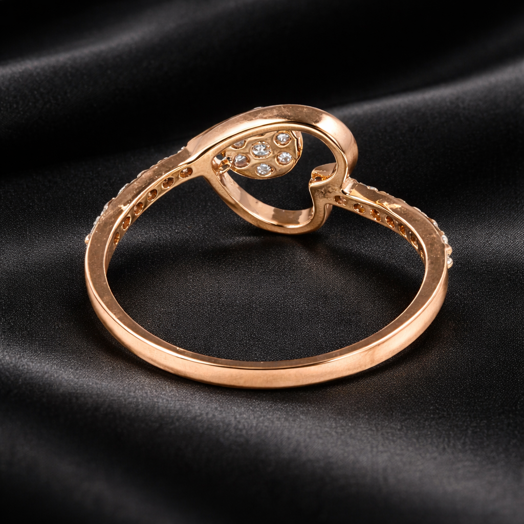 Heart-Shaped Lab-Grown Diamond Ring with 0.24 Carats of Round