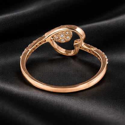 Heart-Shaped Lab-Grown Diamond Ring with 0.24 Carats of Round