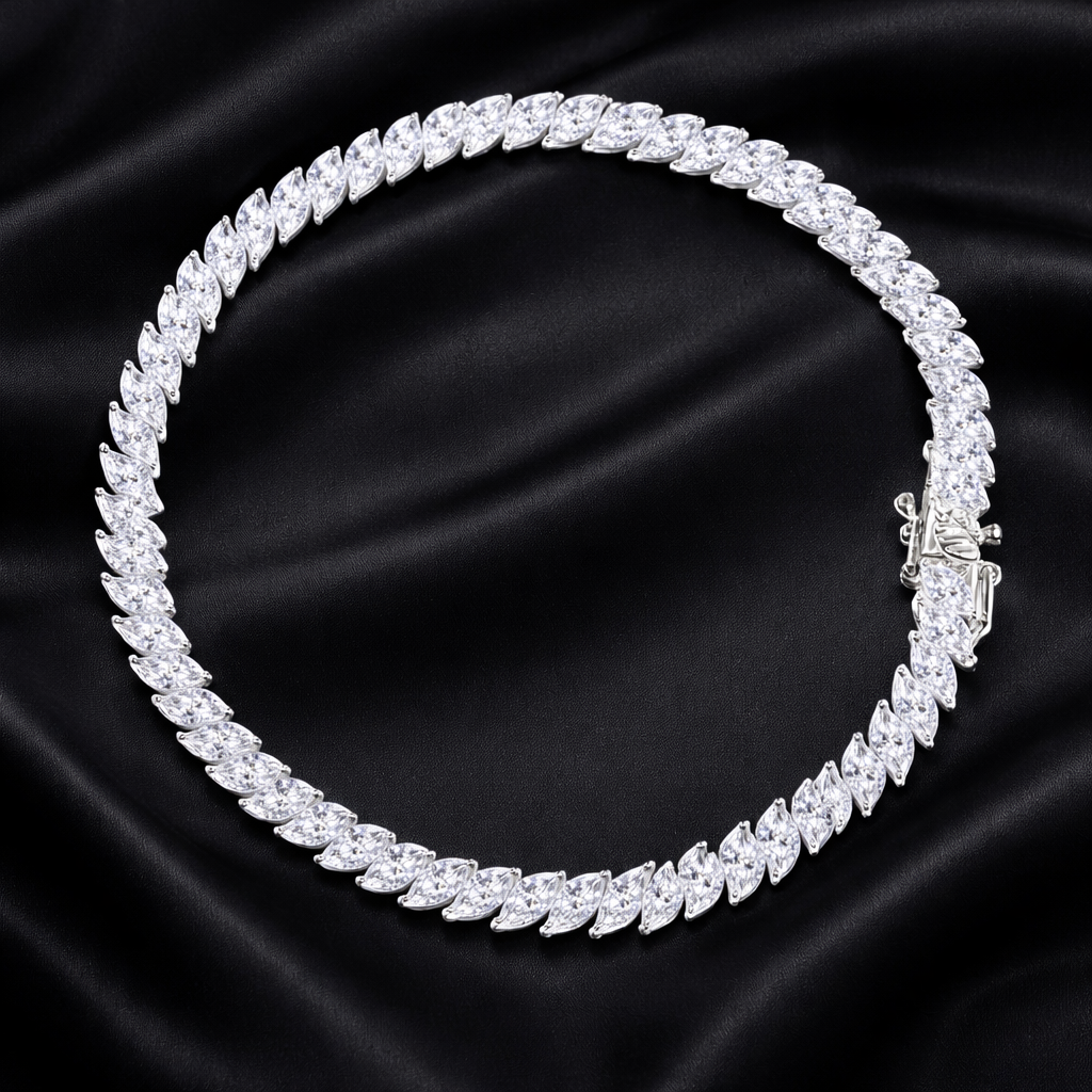 7.11ct Lab-Grown Marquise Diamond Fluid Silhouette Bracelet