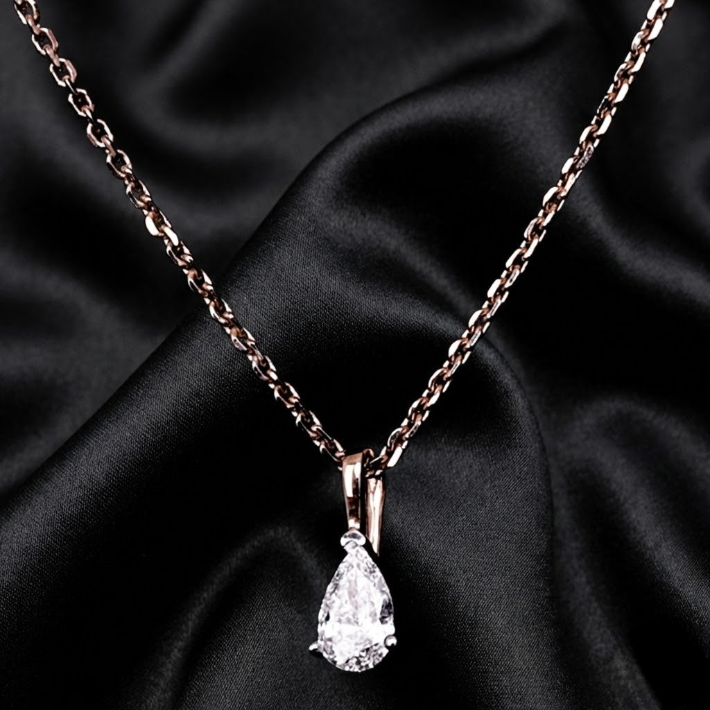 0.30ct Pear-Shaped Lab Diamond Pendant Necklace