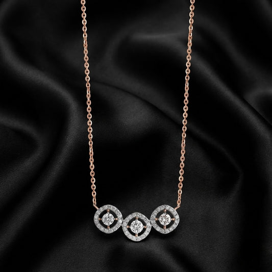 0.69ct Lab-Grown Diamond Trio Motif Pendant Necklace