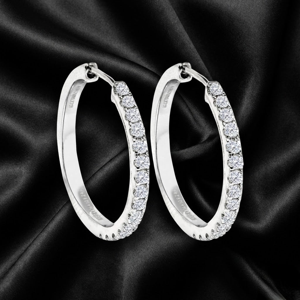 White Gold Hoops | 0.51 ct Lab Diamond Lightweights