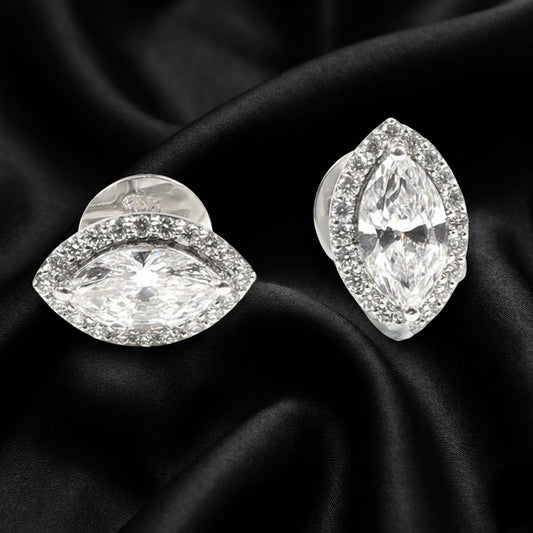 Classic Halo Marquise Diamond Earrings | 1.3ct Lab-Grown Diamonds