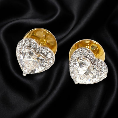Halo Heart-Cut Lab-Grown Diamond Studs | 1.14 Ct
