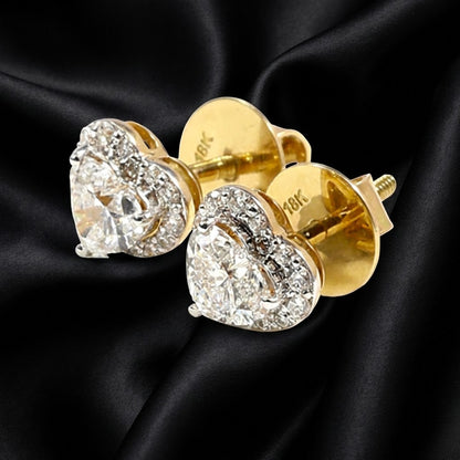 Halo Heart-Cut Lab-Grown Diamond Studs | 1.14 Ct