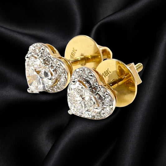 Halo Heart-Cut Lab-Grown Diamond Studs | 1.14 Ct