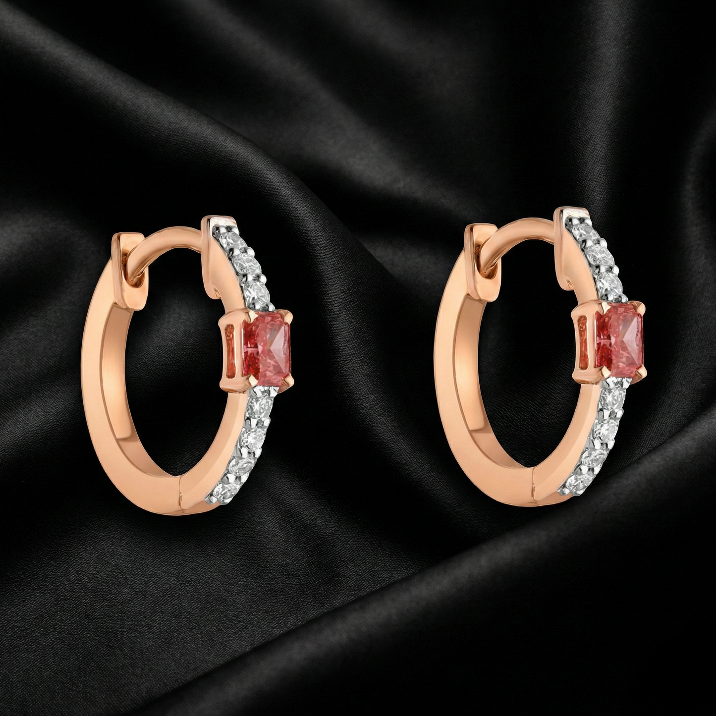 Pink Radiance Mini Hoops | 0.34 Ct Lab Diamonds
