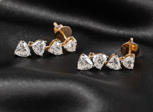 Cascading Hearts Earrings | 3.6 Ct Lab Diamonds