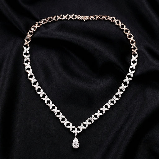 15.39ct Marquise & Pear Diamond Bridal Necklace