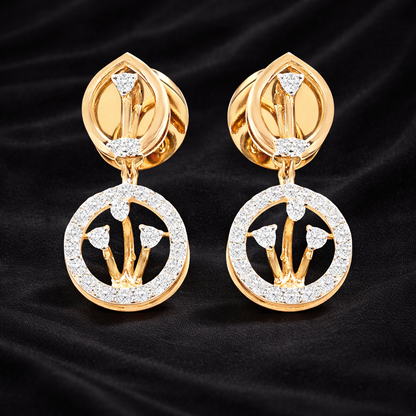 Floral teardrop Halo Earrings | 0.24ct Round Cut Lab Grown Diamonds