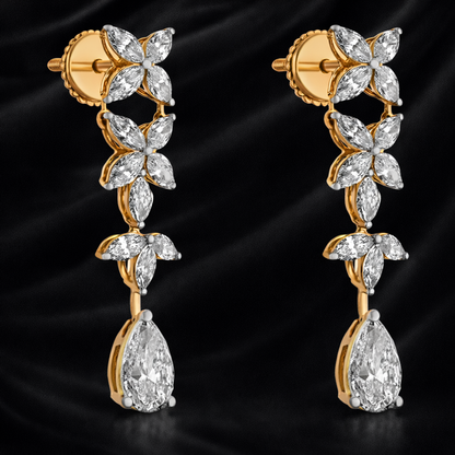 Marquise Bloom & Pear Drop Earrings | 5.9ct Lab-Grown Diamonds