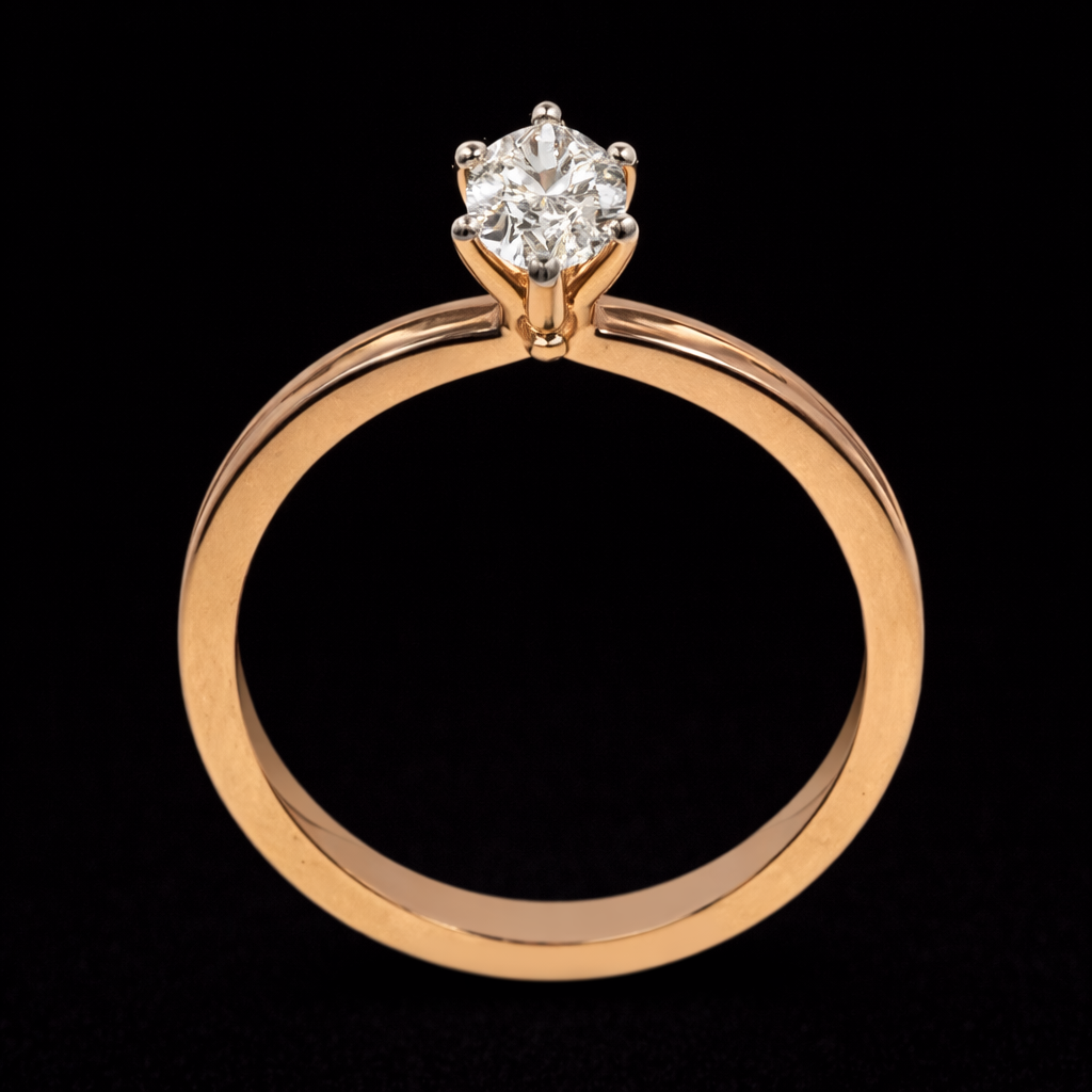 0.81 ct Marquise-Cut Solitaire Ring with Double Band