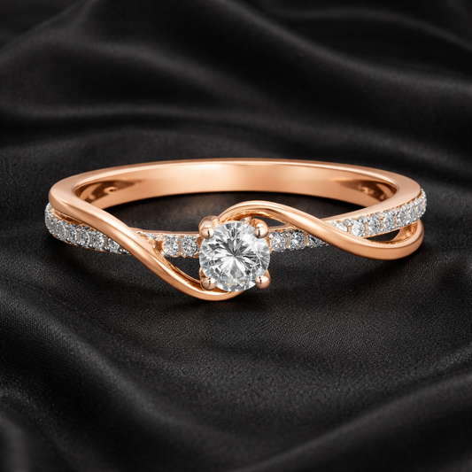 0.30 Carat Lab-Grown Diamond Solitaire Ring with Cradled Center Stone