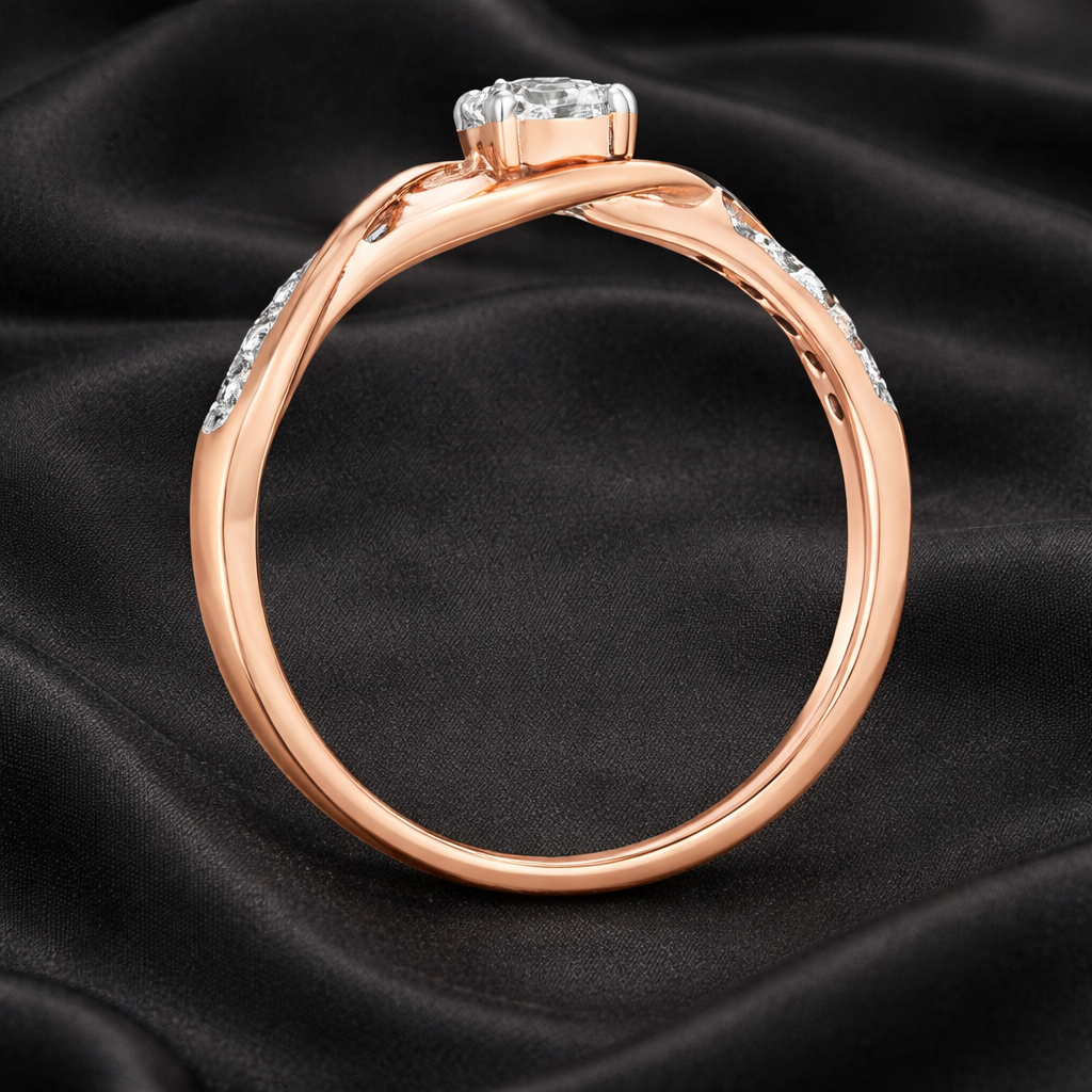 0.30 Carat Lab-Grown Diamond Solitaire Ring with Cradled Center Stone