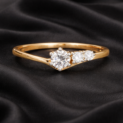 0.22 Carat Lab-Grown Diamond Solitaire Ring with Tapered Side Accent stones
