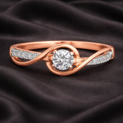 0.3 Carat Lab-Grown Diamond Dual-Band Embrace Solitaire Ring