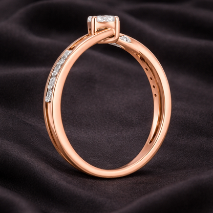 0.3 Carat Lab-Grown Diamond Dual-Band Embrace Solitaire Ring