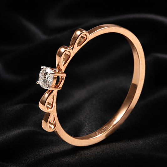 0.12 Carat Lab-Grown Diamond with Double Bow Design