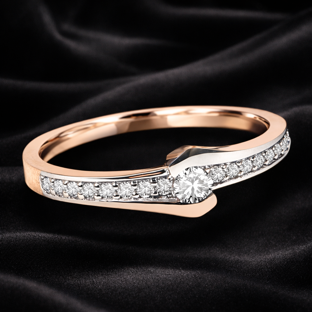 0.24 ct Round cut Lab Grown Diamond Dual Toned Ring