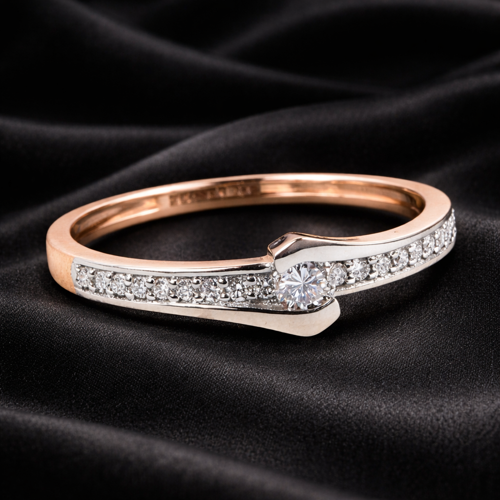 0.24 ct Round cut Lab Grown Diamond Dual Toned Ring