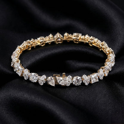 10 Carat Multi-Cut Lab-Grown Diamond Statement Bracelet