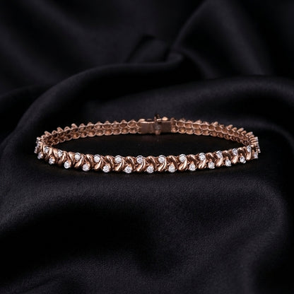 1.2ct Lab-Grown Diamond Gold Heart Link Bracelet