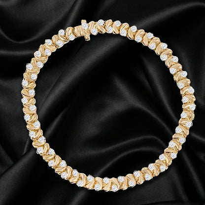 1.2ct Lab-Grown Diamond Gold Heart Link Bracelet