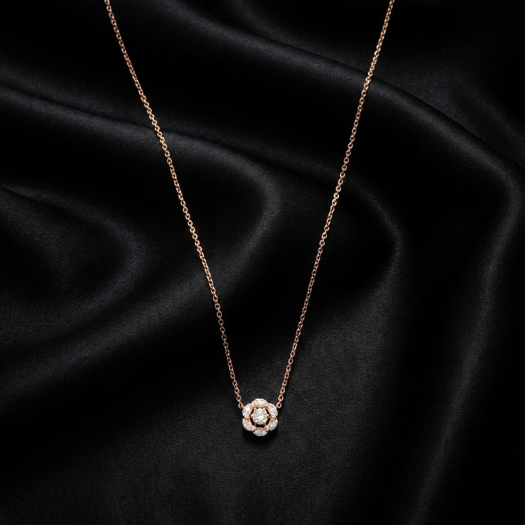 0.40ct Round-Cut Lab Diamond Halo Pendant Necklace