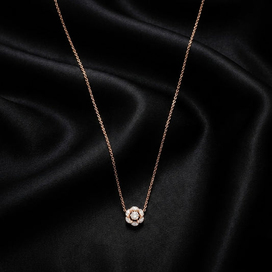 0.40ct Round-Cut Lab Diamond Halo Pendant Necklace