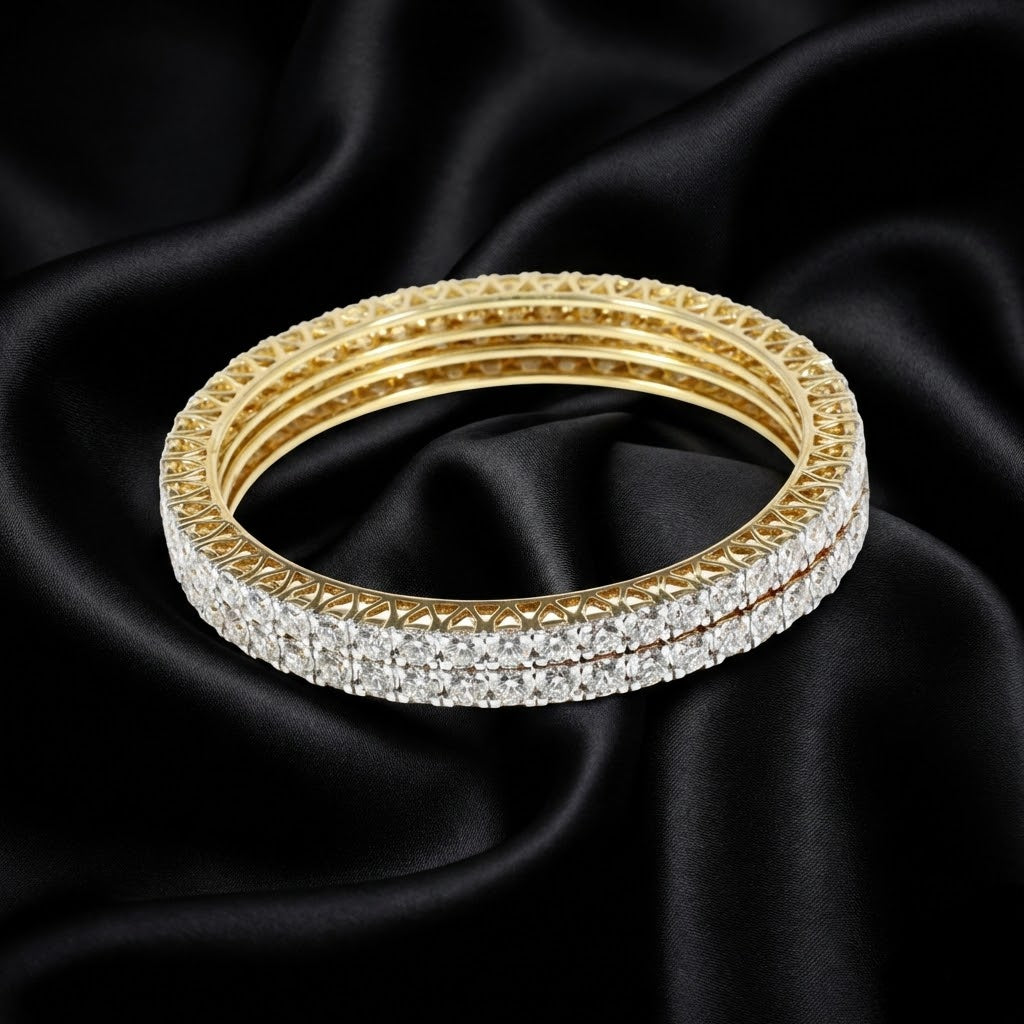 18.3 ct Lab-Grown Diamond Tennis-Style Bangles