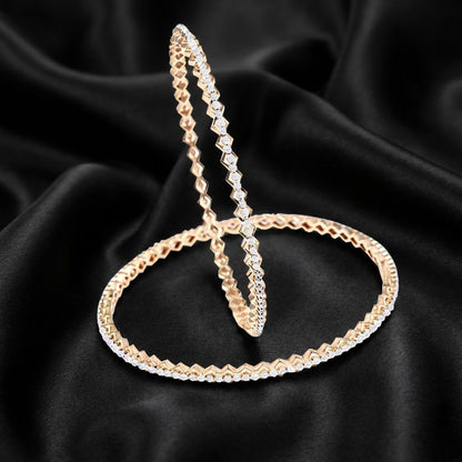 2.3 ct Lab-Grown Diamond Geometric Pattern Bangles