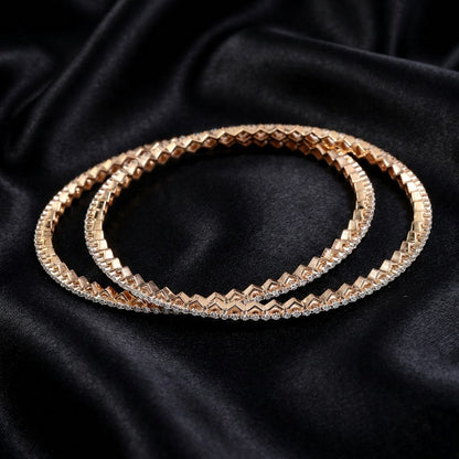 2.3 ct Lab-Grown Diamond Geometric Pattern Bangles
