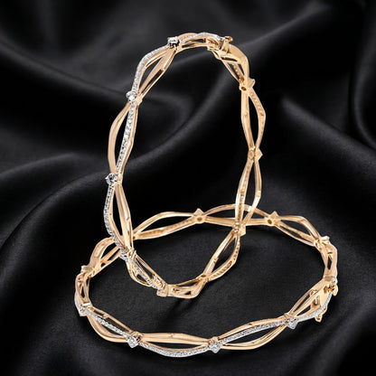 2.8ct Lab-Grown Diamond Alternating Sparkle Band Bangles